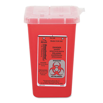 Impact® Sharps Waste Receptacle, Square, Plastic, 32oz, Red freeshipping - TVN Wholesale